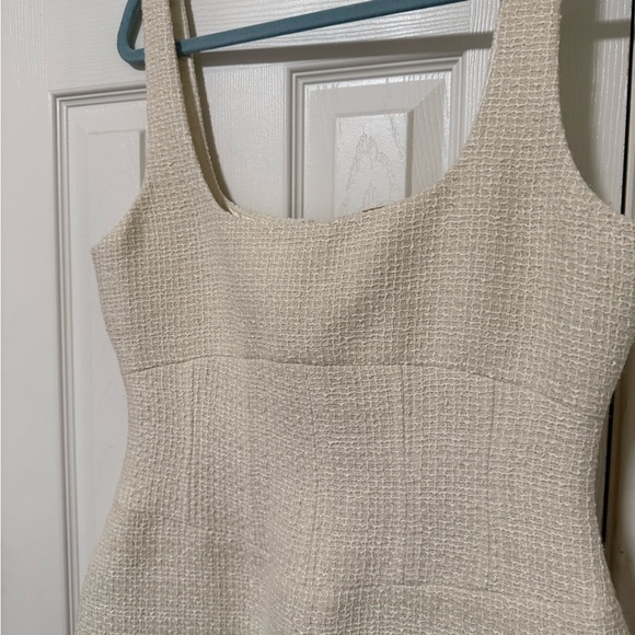 Meshki Cream Tweed Textured Midi Dress - Picture 2 of 5